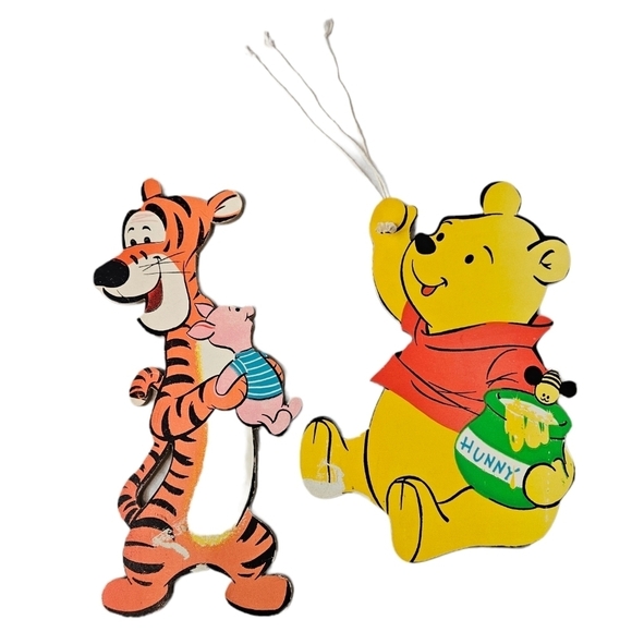 Vintage Disney Winnie the Pooh Tigger Piglet Wall Decoration Pressboard G92‎ - Picture 1 of 8